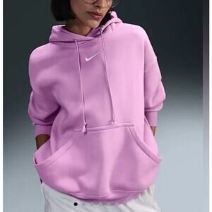 Nike Phoenix Oversized Hoodie Sweatshirt Pink Purple Medium
